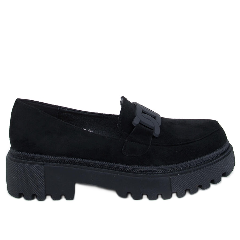 Platform mokasiinit soljella Leena Black musta