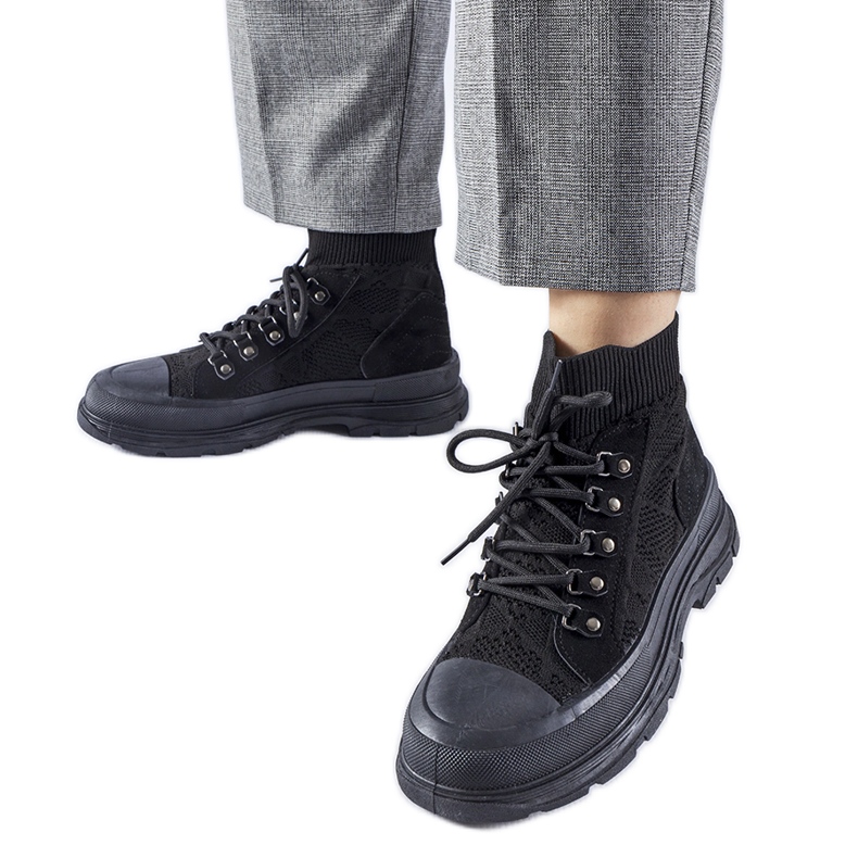 Mustat korkeatasoiset Casalma-kankaiset lenkkarit