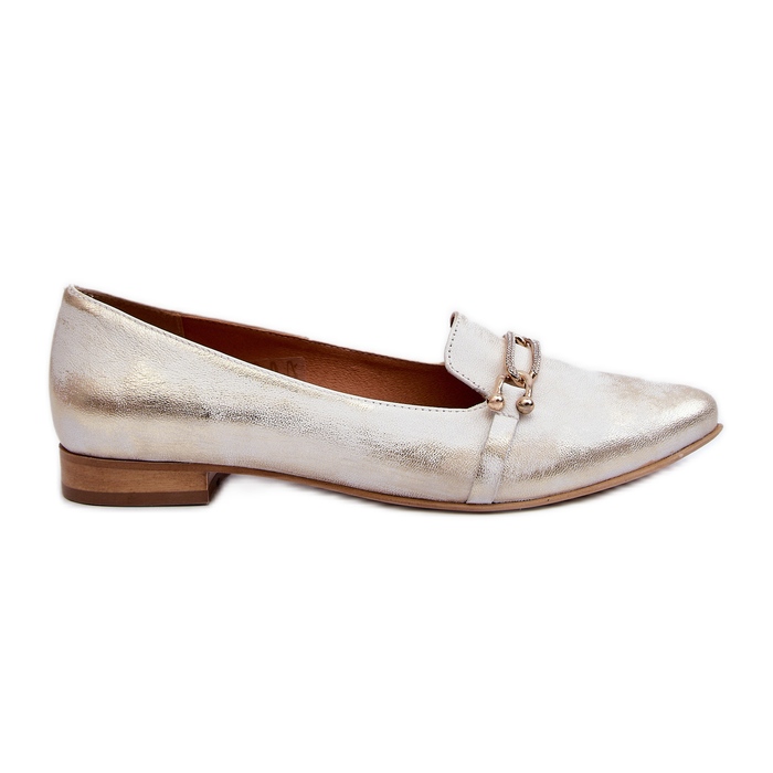 Zazoo 2885 -nahkainen balettiasunto kullalla ja valkoisella koristelulla kultainen