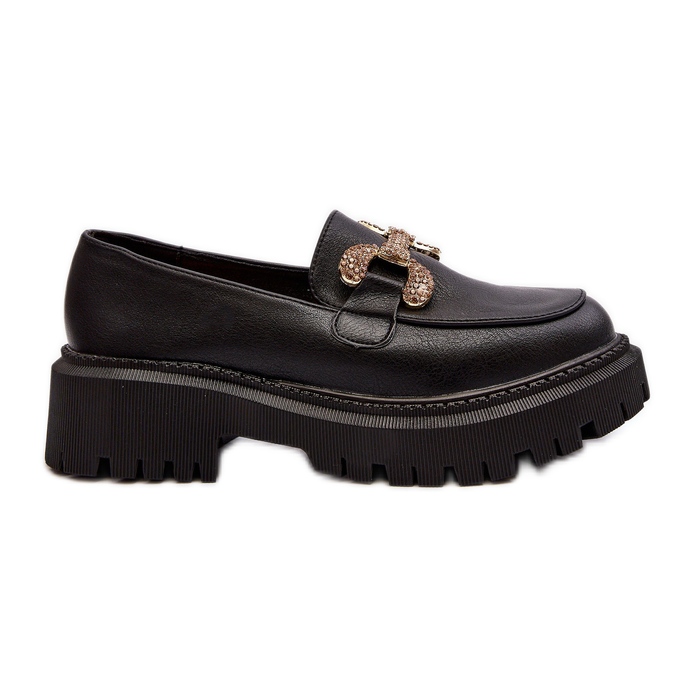 Naisten mokasiinit mustalla Gargi-koristeella