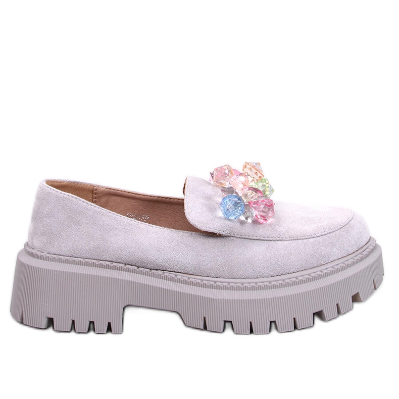 Stefani Grey helmikoristeiset loaferit harmaa