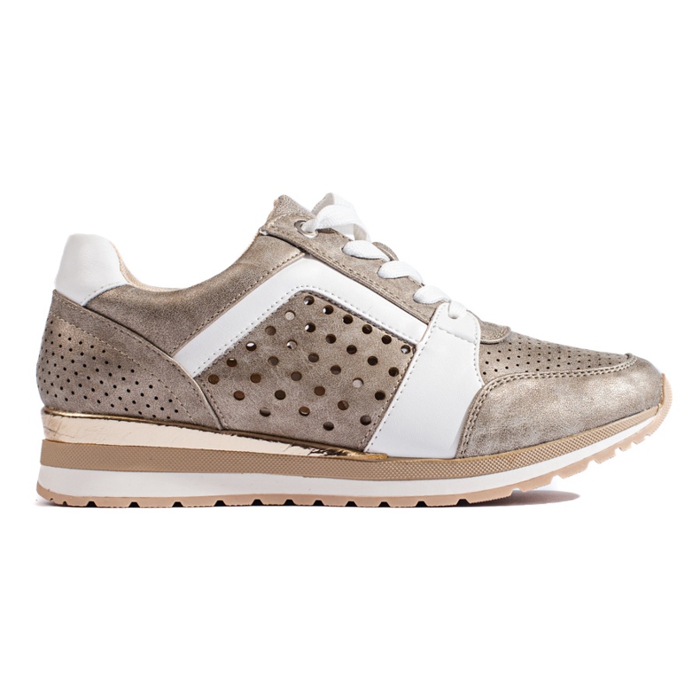 Daszyński kultaiset harjakattoiset naisten tennarit kultainen