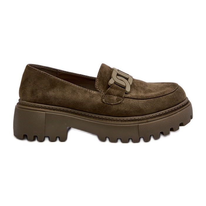 Naisten mokasiinit ketjulla Tummanvihreä Mevre