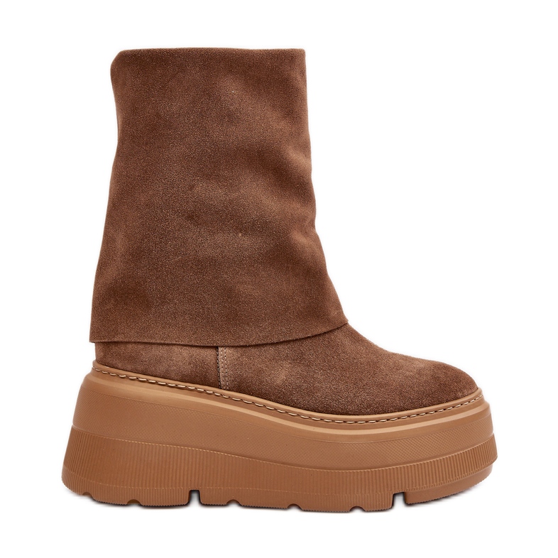 Zazoo 3410 mokkanahkaiset naisten nilkkurit massiivisella kamelitasolla ruskea