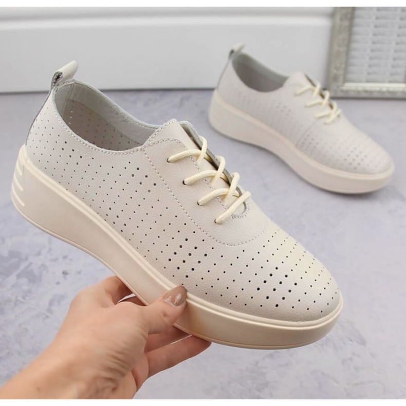 Sergio Leone W SK431 beige nahkaiset harjakattoiset kengät