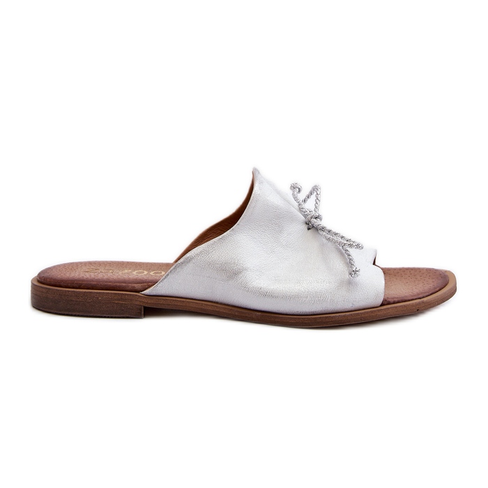 Zazoo 2659 naisten nahkatossut, hopea