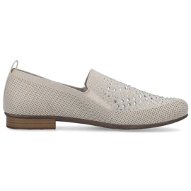Mukavat naisten matalakorkoiset slip-on kengät Rieker 51989-64 beige