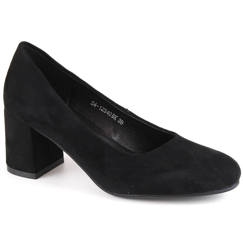 Naisten musta mokkanahka korkeakorkoiset pumput Potocki SZ12340