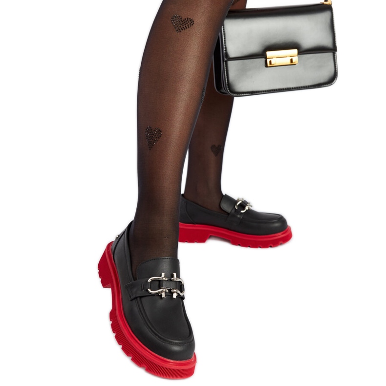 Mustat nahkaiset mokasiinit Goe LL2N4040