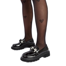 Mustat kiiltonahkaiset mokasiinit Goe NN2N4200