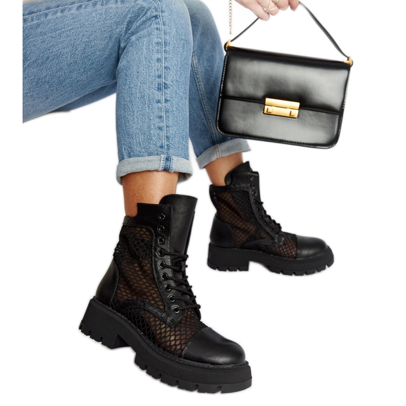 Mustat läpinäkyvät Waldeck-saappaat