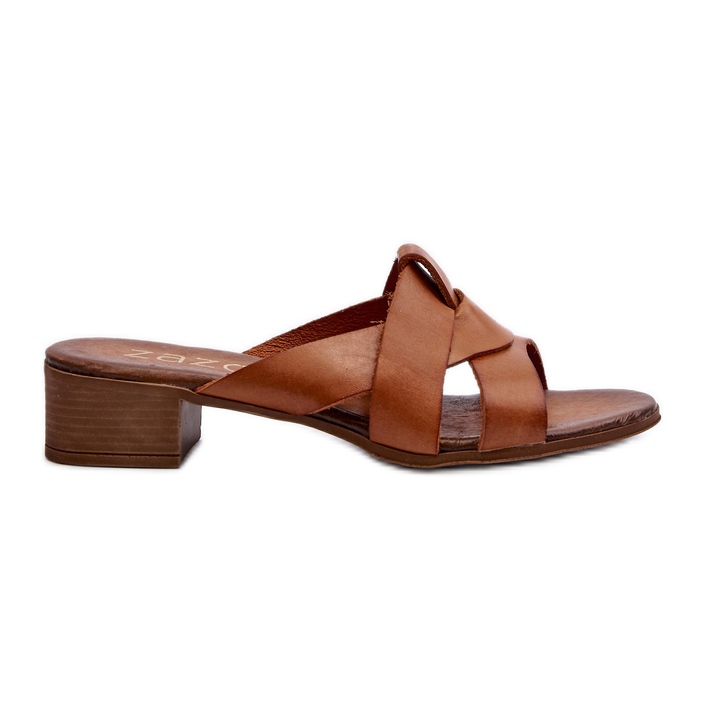 Zazoo 40236 Naisten nahkatossut, matalakorkoiset ruskeat