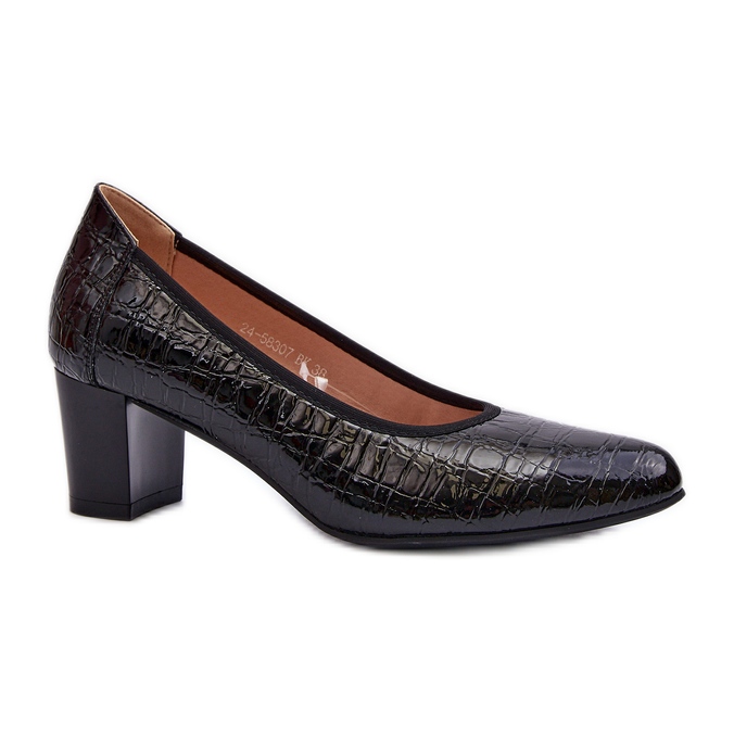 Vinceza Patenttipumput, joissa musta Zinnia kohokuviointi