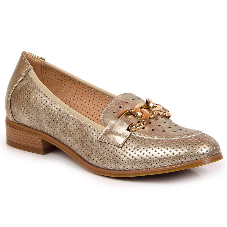 Potockin harjakattoiset kengät kultaketjulla kultainen