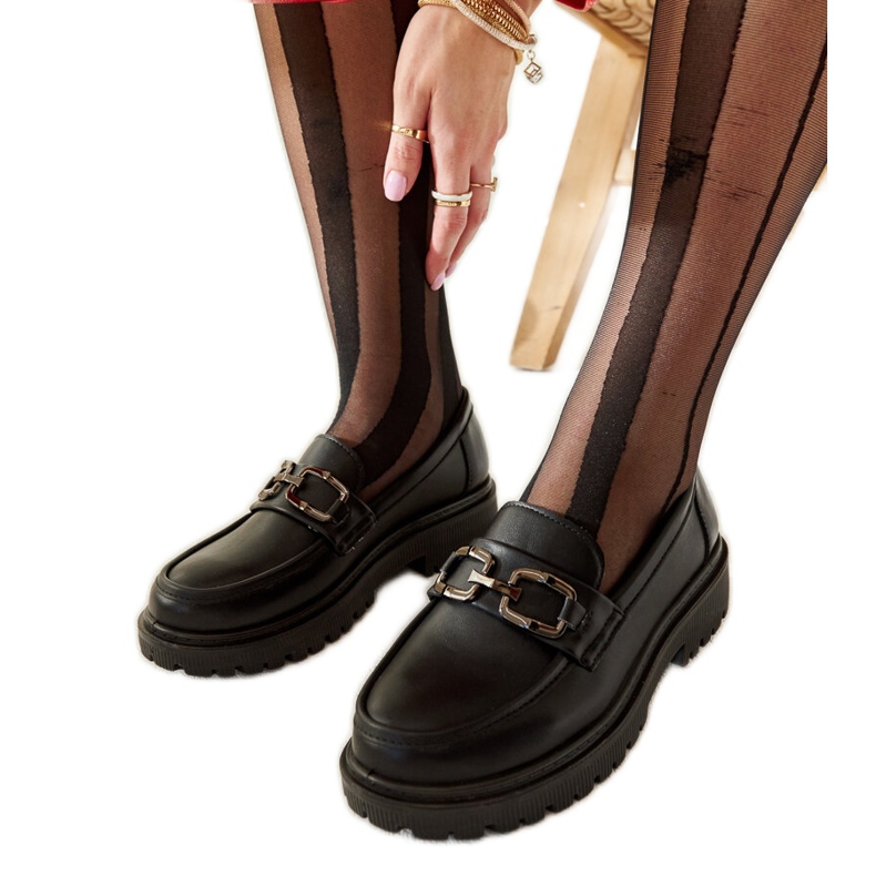 Mustat jouset solki mokasiinit