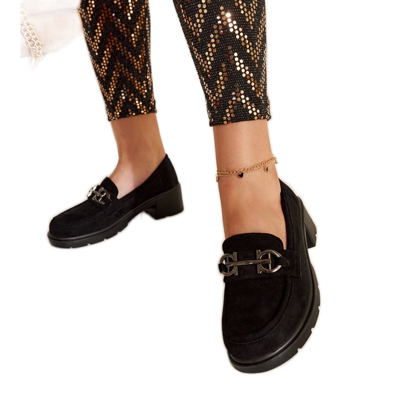 Mustat mokkanahkaiset Tytti-loaferit