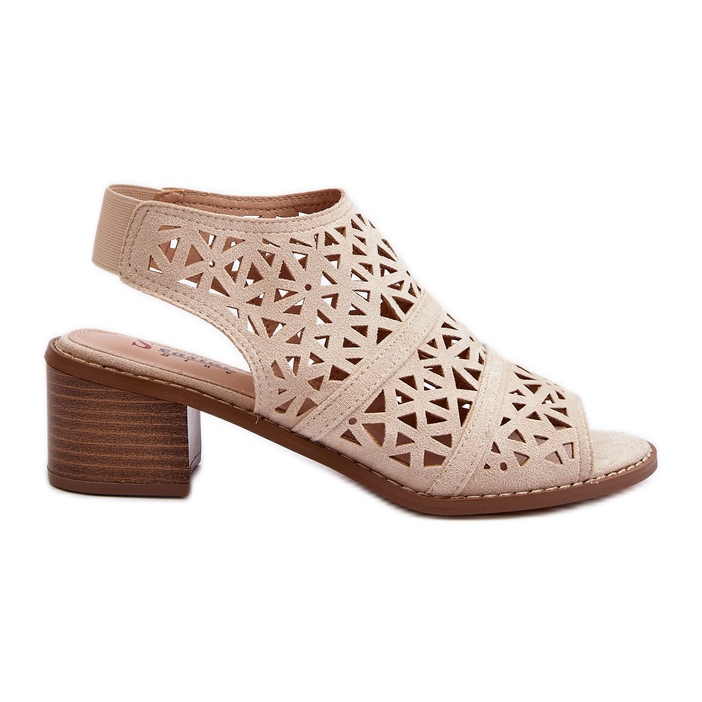 Beige harjakattoiset korkeakorkoiset sandaalit Serapina