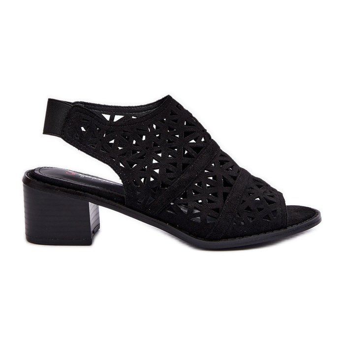 Harjakatkoiset korkeakorkoiset sandaalit, musta Serapina