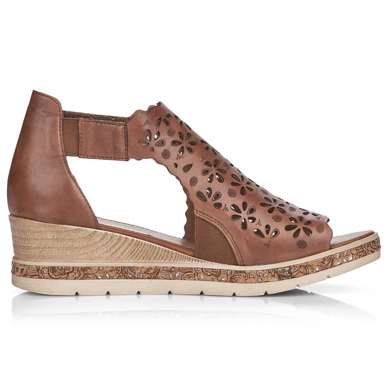 Nahkaiset mukavat naisten kiila sandaalit, ruskea, Remonte D3056-24