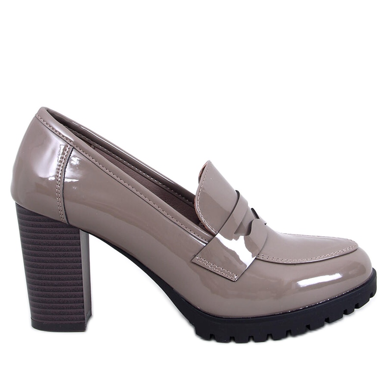 Jeffis Khaki -patenttikorkokengät beige