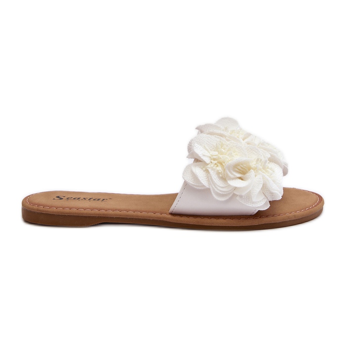 Naisten varvastossut kukilla White Eelfan valkoinen