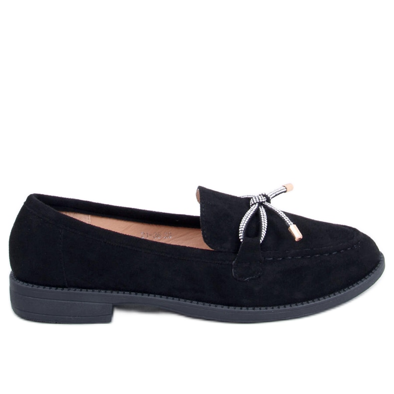 Saras Black naisten mokkanahkaiset mokasiinit musta