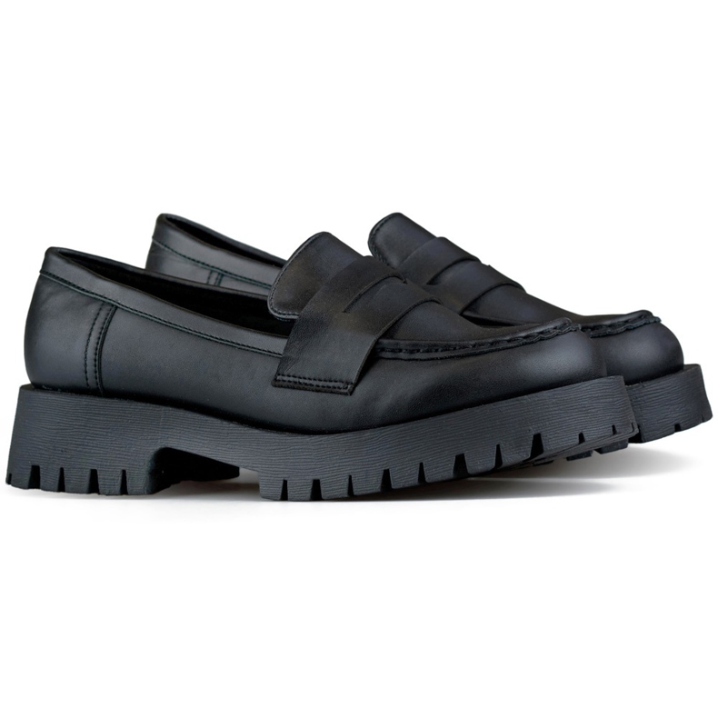 Mokasiinit Mustat naisten housut eko-nahasta