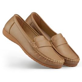 Tummanbeiget mukavat naisten mokasiinit