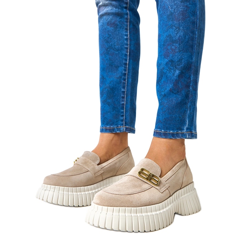 Karino beigen mokkanahka kengät