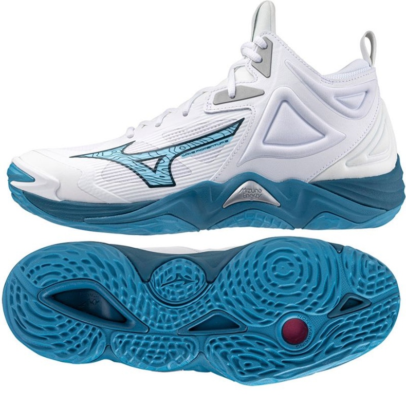 Mizuno Wave Momentum 3 Mid V1GA231721 lentopallokengät valkoinen