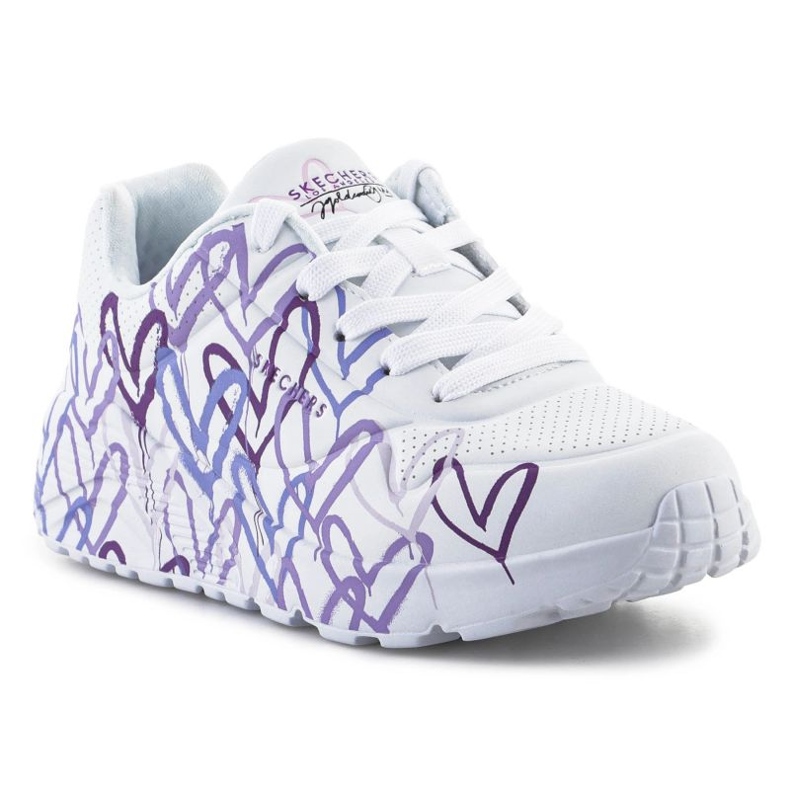 Skechers JGoldcrown: Uno Lite -kengät - Spread the Love 314064L-WLPR valkoinen