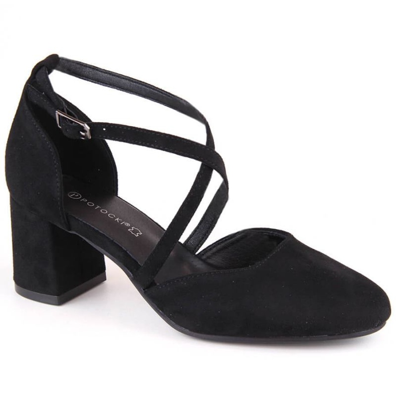 Potocki W SZ12341 WOL221A korkeakorkoiset sandaalit musta