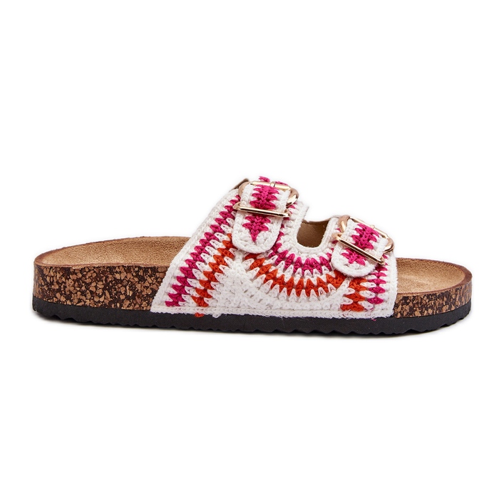 Naisten varvastossut korkkipohjalla, valkoinen Fannea