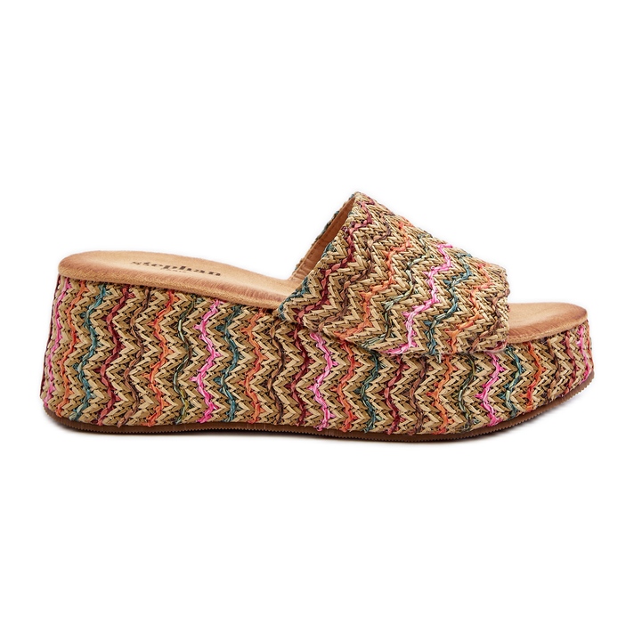 Naisten beige Vanarila Wedge Flip-Flops
