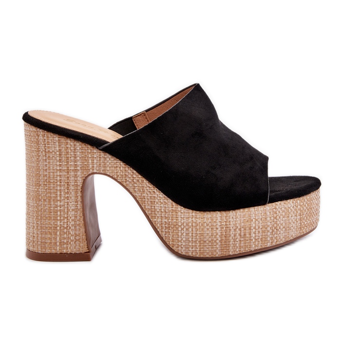 Naisten tossut korkokengillä, musta, Siobhan