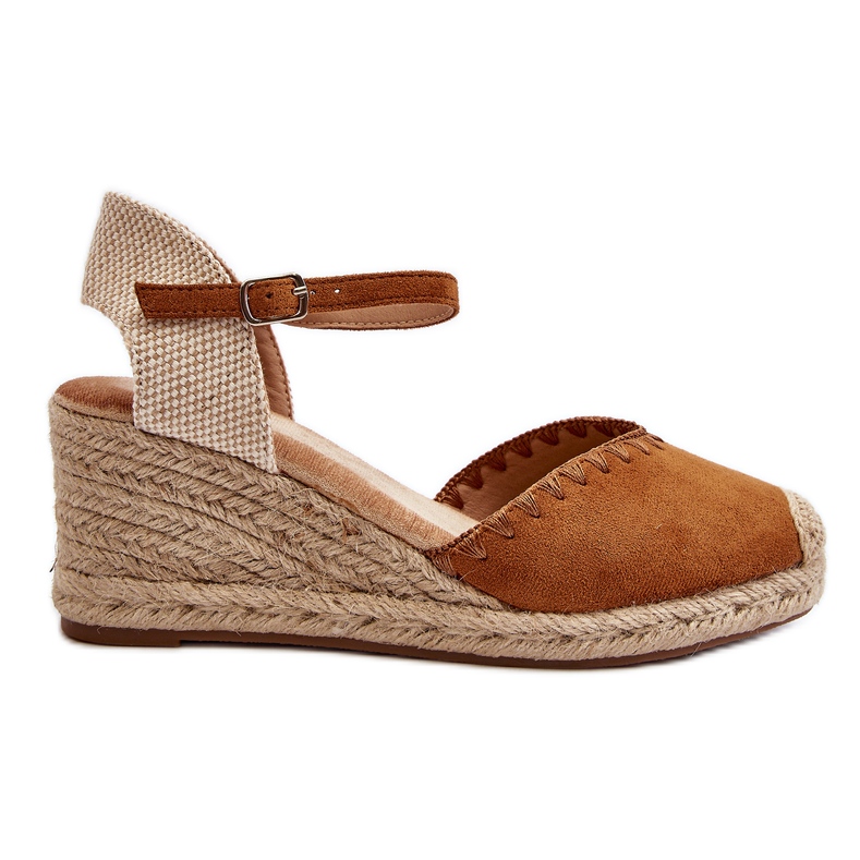 Suede Espadrille Wedge Sandaalit Camel Raylin Braidilla ruskea