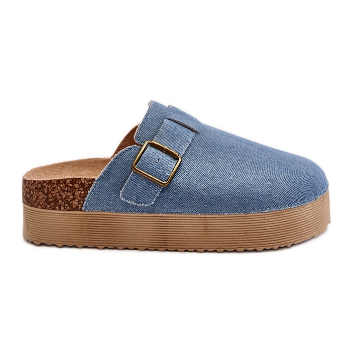 Naisten Denim Flip-Flops -kengät Platform Blue Jorffia sininen