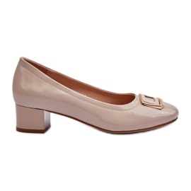 Vinceza Kiiltonahkapumput lohkossa, jossa koristelu Beige Enollia