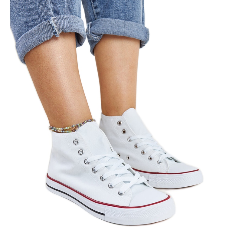 Valkoiset korkeat Eliska-lenkkarit valkoinen