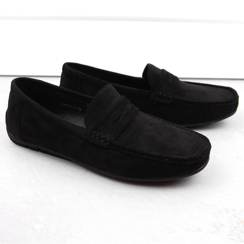 News Mokkakengät, miesten slip-on-loaferit, musta Unisoft 7710