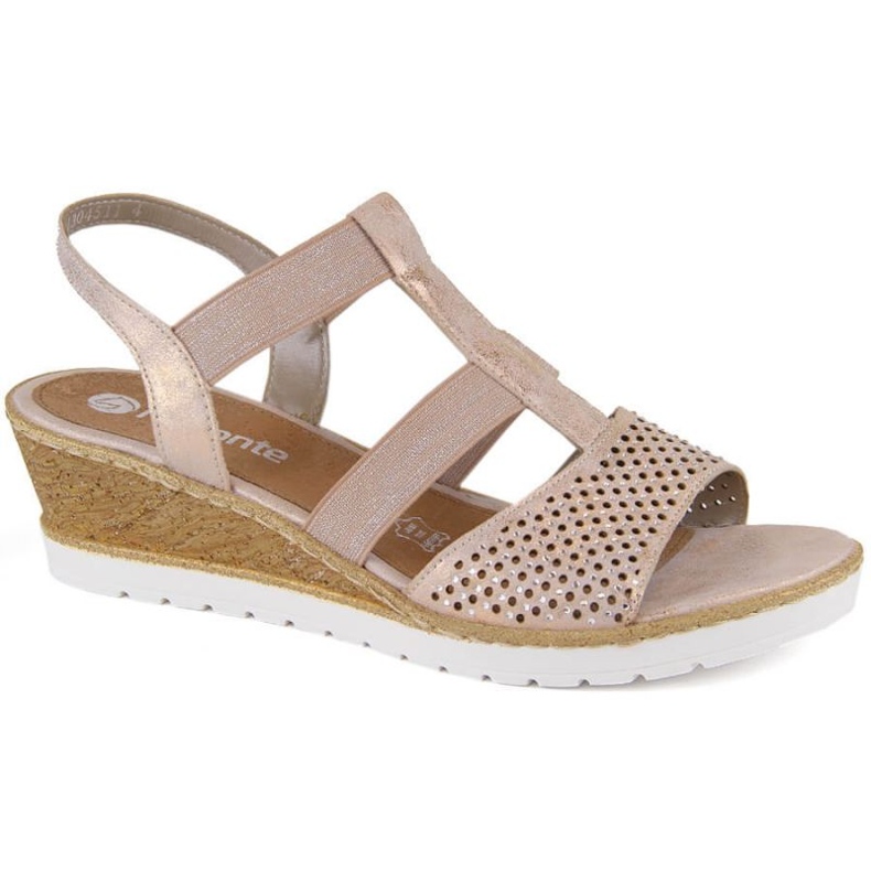 Rieker Mukavat kiila sandaalit Remonte W RKR667, vaaleanpunainen kulta