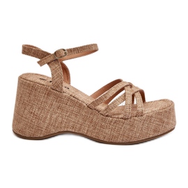 Beige Platform ja Wedge Sandals Oporia