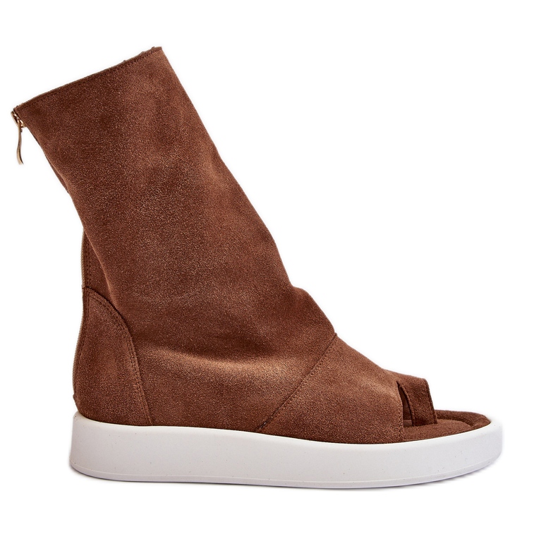 Zazoo 3441 Naisten mokkanahkasandaalit, joissa ruskea päällinen