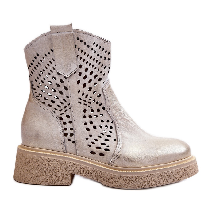 Zazoo 3470 naisten nahkaiset nilkkurit tasaisella kantapäällä, harjattu kultaa, harjattu kultainen