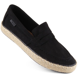 Miesten kengät, slip-on espadrilles mokasiinit, musta Big Star NN174046