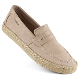 Miesten kengät, slip-on espadrilles mokasiinit, beige Big Star NN174049