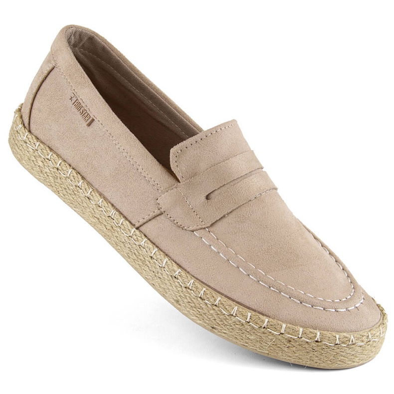 Miesten kengät, slip-on espadrilles mokasiinit, beige Big Star NN174049