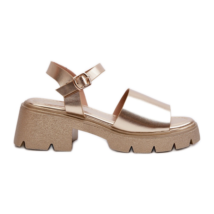 Naisten paksut korkokengät, kultainen Dottiassa