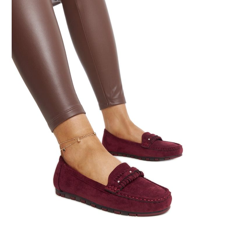 Widaadin viininpunaiset mokasiinit koristeellisella hihnalla punainen