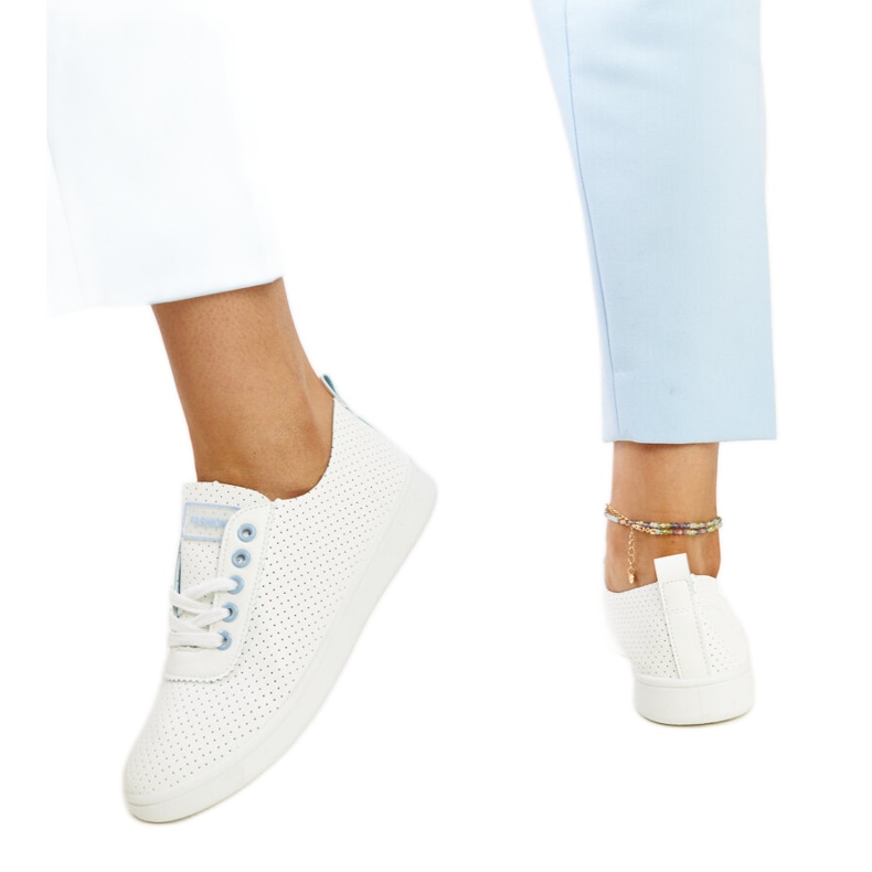 Yusra valkoiset eko-nahkaiset lenkkarit valkoinen